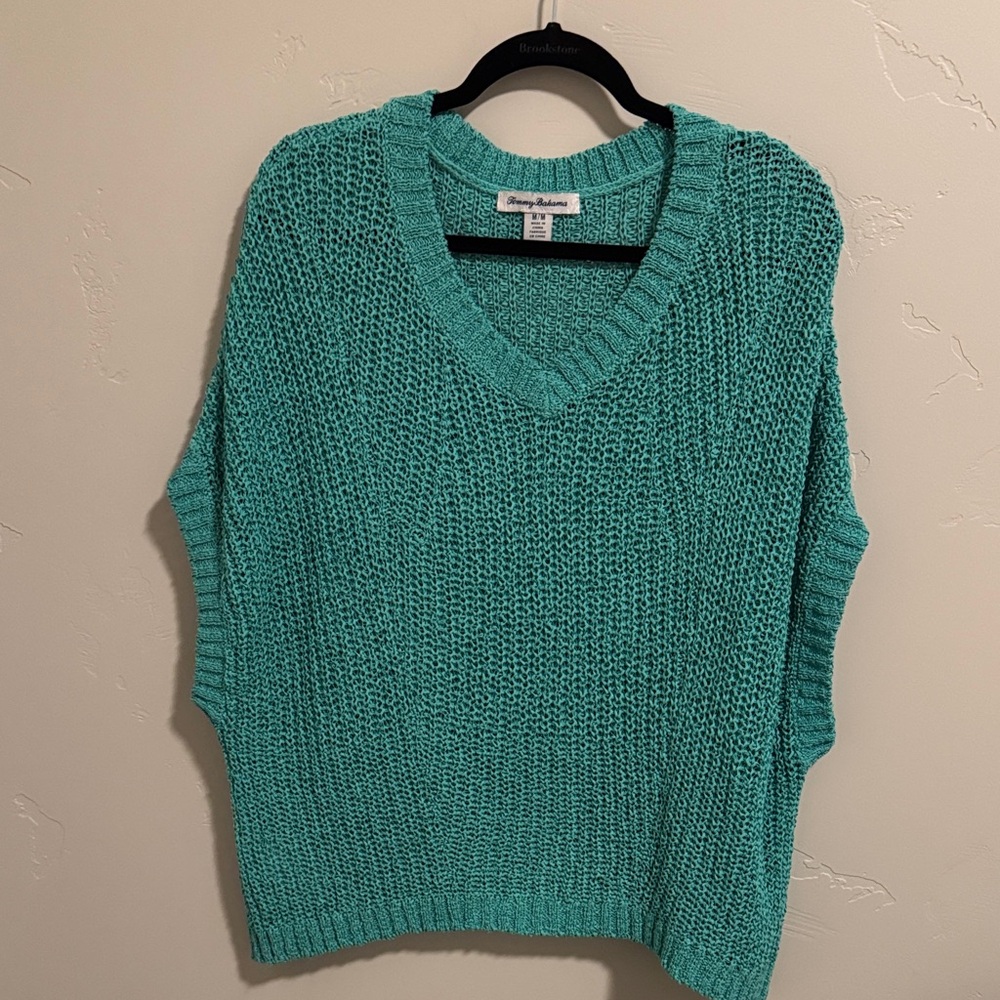 Tommy bahama chunky knit summer sweater in cotton and polyester blend